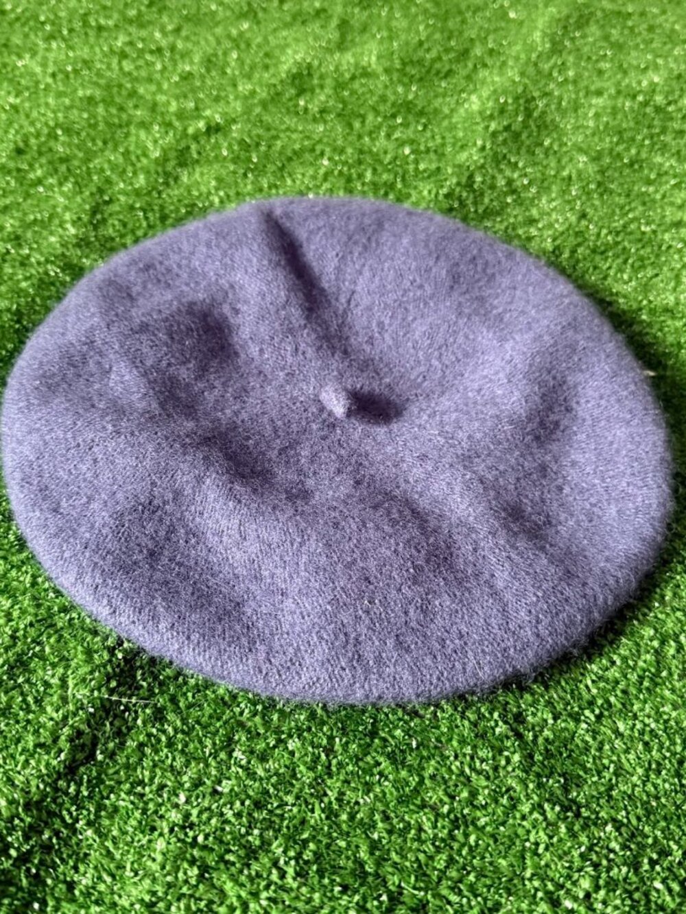 Unbranded Blue Wool Blend Beret Hat One Size French Style Artist Beanie Classic